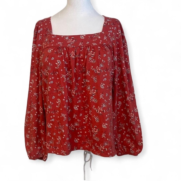 Lucky Brand Tops - Lucky Brand Red Floral Blouse